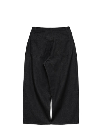 6CRAYON 11.3oz Wide-Leg Baggy Denim Pants 牛仔長褲 (黑色) P-C159