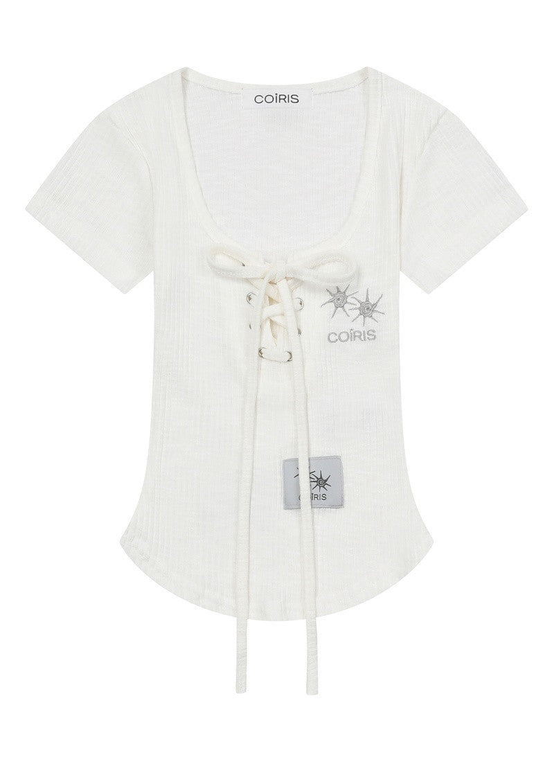 COIRIS - ROXI EYELET CORSET HALF T (白色）T-C1042