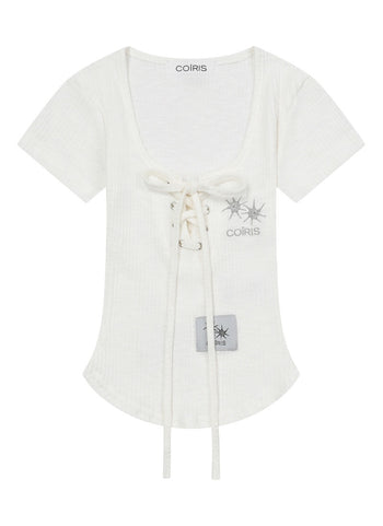 COIRIS - ROXI EYELET CORSET HALF T (白色）T-C1042