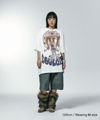 Niceghostclub - x soulpusssy cat ghostsoulgirl gyaru big big tee(白色）T-N198