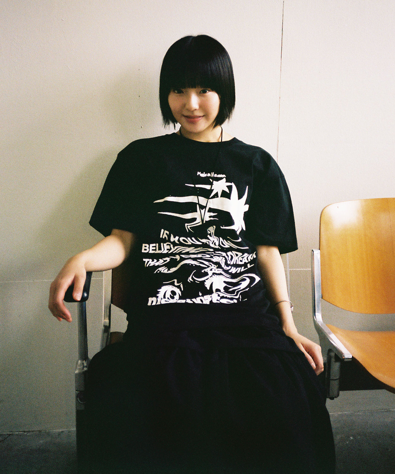 NICEGHOSTCLUB - TORNADO LOGO  PIGMENT TEE [黑色] T-N1020