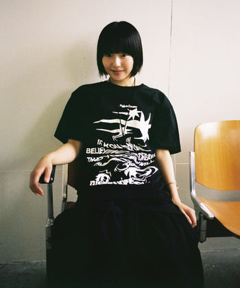 NICEGHOSTCLUB - TORNADO LOGO  PIGMENT TEE [黑色] T-N1020