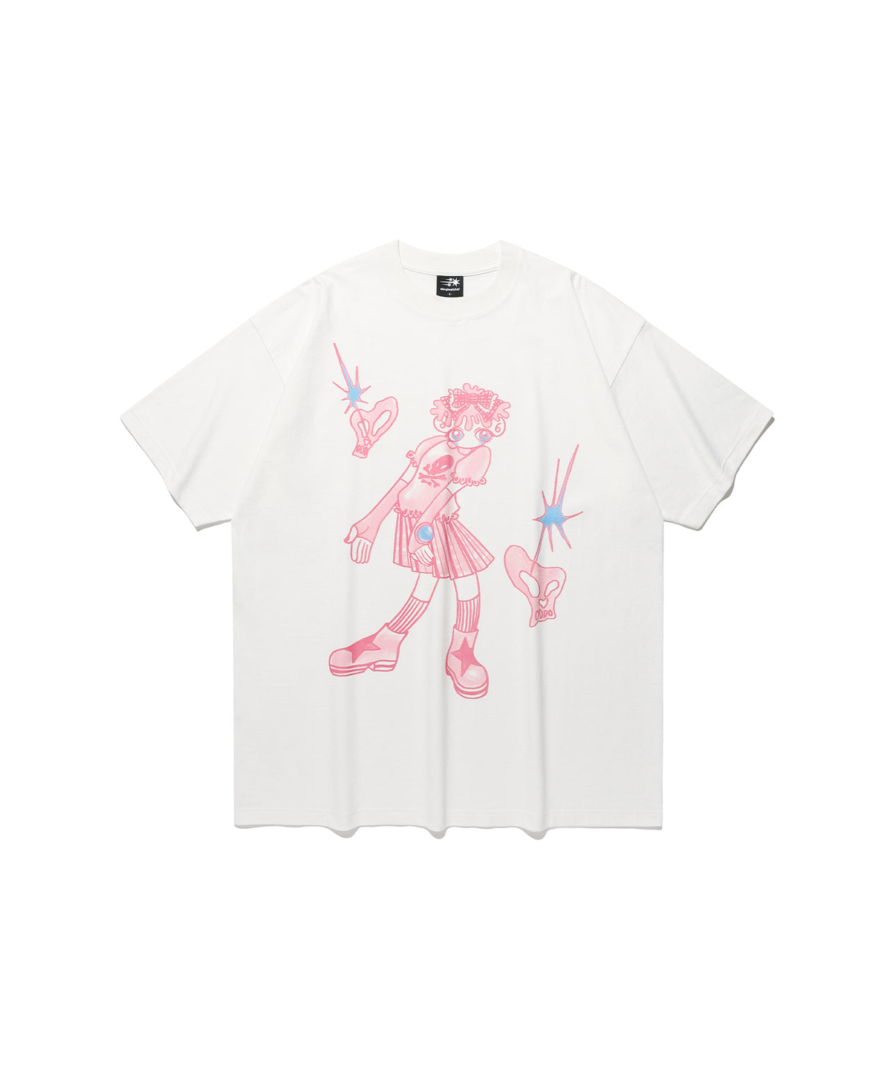 NICEGHOSTCLUB -  star shoes girl big big tee [白色] T-N1035