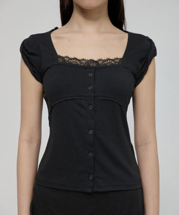 FLARE UP - Lace Sleeve Top 蕾絲袖上衣 T-F1092