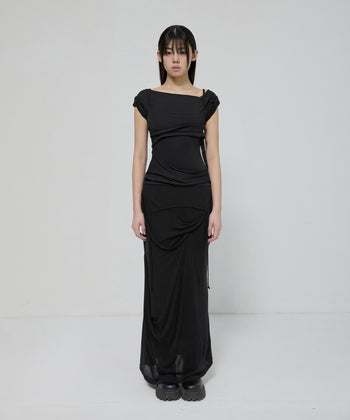 FLARE UP - Layered Bustier T-Shirt 疊層胸衣T卹 T-F1090 (黑色)