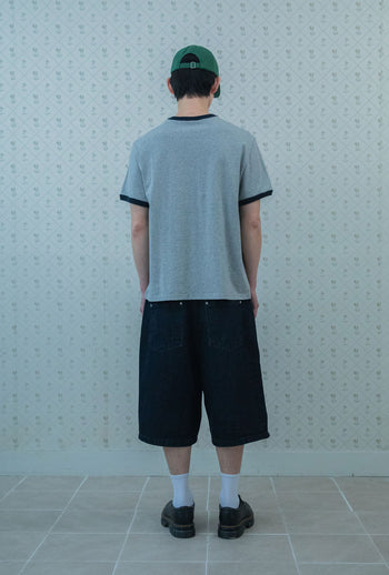 NICEGHOSTCLUB - RUSH 3STAR BASIC RINGER TEE 基本款圓領T恤 [淺灰色] T-N217
