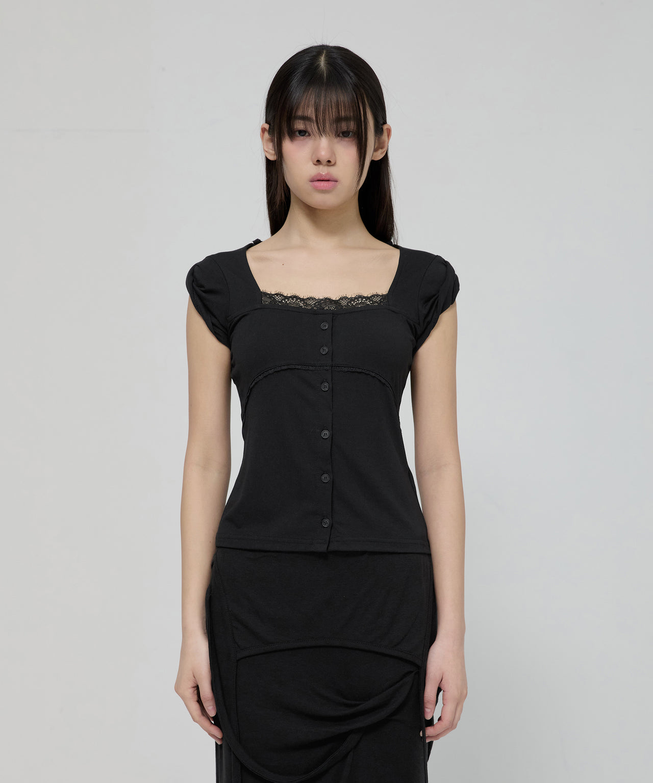 FLARE UP - Lace Sleeve Top 蕾絲袖上衣 T-F1092