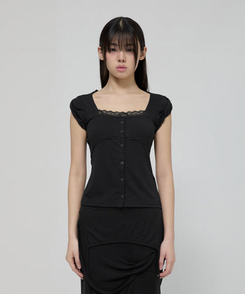 FLARE UP - Lace Sleeve Top 蕾絲袖上衣 T-F1092