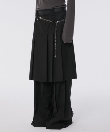 FLARE UP - Pleats Midi Skirt 褶襉中長裙 P-F215 (黑色)
