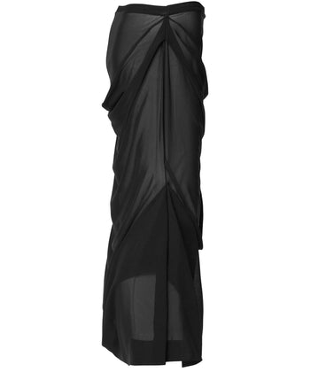 FLARE UP - Draped Mesh Layered Long Skirt 垂褶網紗層疊長裙 P-F210 (黑色)
