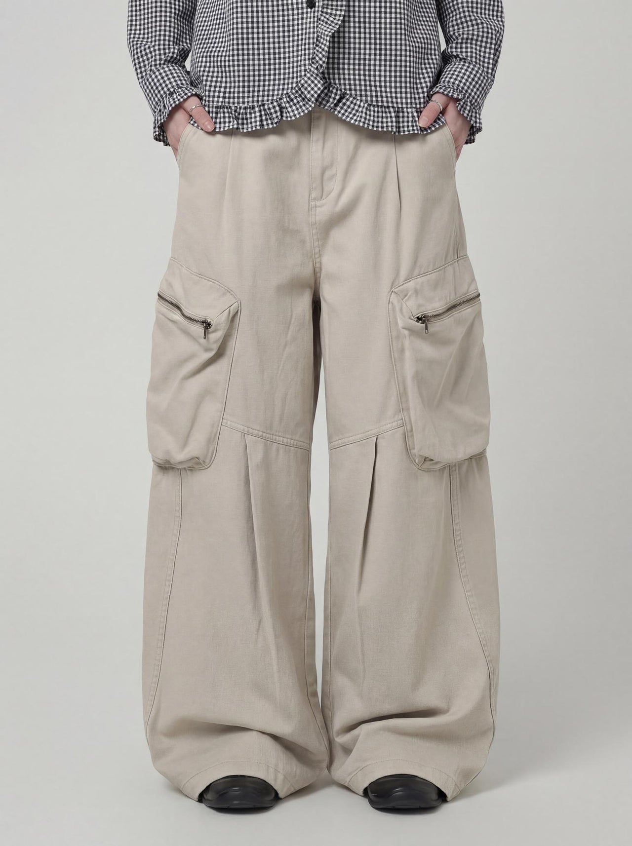 【GUBAN】P-C126 復古口袋闊腿工裝休閒褲