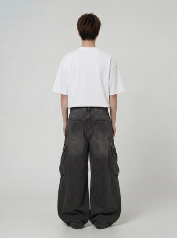 【GUBAN】P-C126 復古口袋闊腿工裝休閒褲