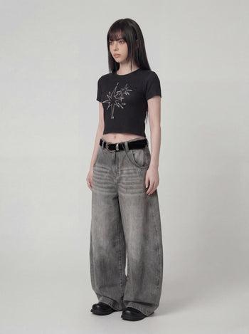 【GUBAN】P-D127 多色廓形水洗闊腿baggy牛仔褲