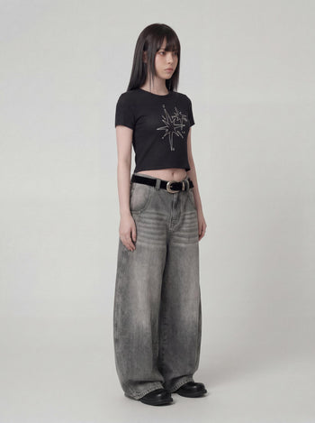 【GUBAN】P-D127 多色廓形水洗闊腿baggy牛仔褲