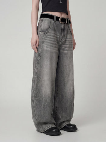 【GUBAN】P-D127 多色廓形水洗闊腿baggy牛仔褲