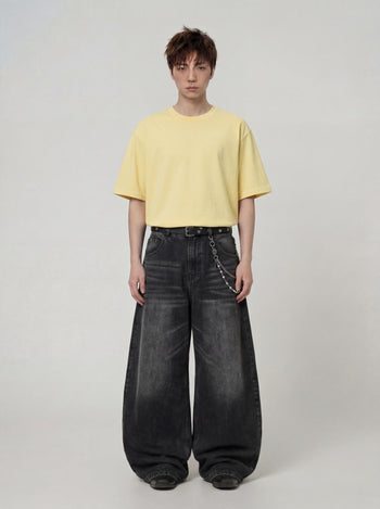 【GUBAN】P-D127 多色廓形水洗闊腿baggy牛仔褲