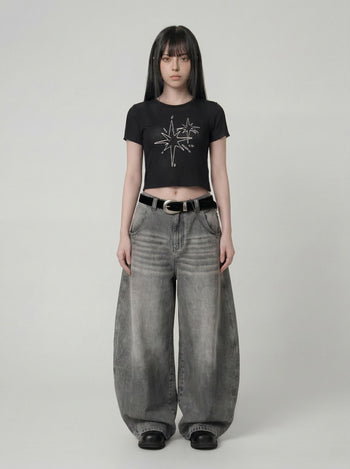 【GUBAN】P-D127 多色廓形水洗闊腿baggy牛仔褲