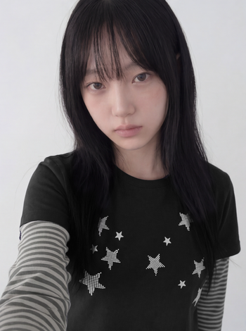 T-S192 條紋假兩件波點滿天星長袖