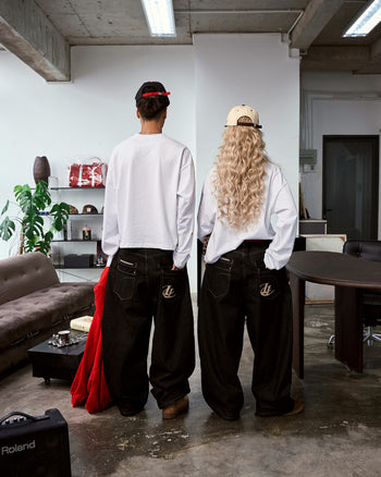 Insane® - Dual Realm Denim Pants - 黑色 P-I174