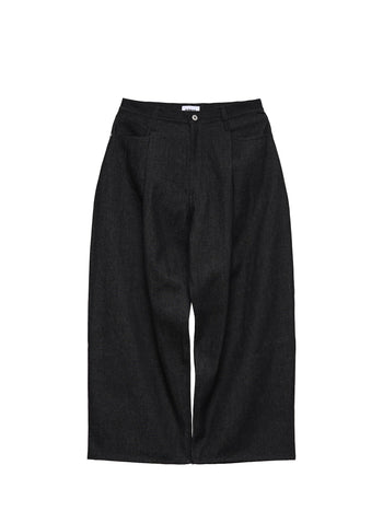 6CRAYON 11.3oz Wide-Leg Baggy Denim Pants 牛仔長褲 (黑色) P-C159