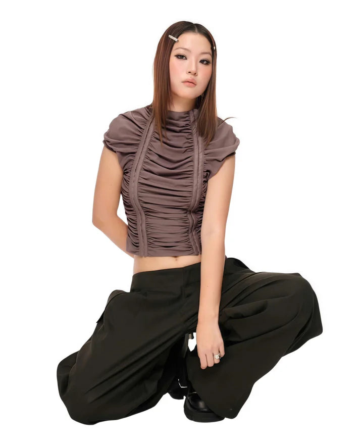 IUE STUDIO T-U204 MAMTOM "RUCHE" WAVY TOP