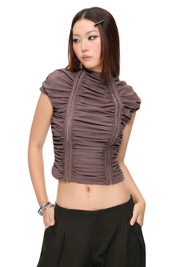 IUE STUDIO T-U204 MAMTOM "RUCHE" WAVY TOP