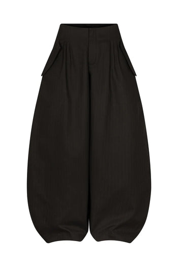 IUE STUDIO- P-U152 BLACK BAMBOO" BAGGY PANTS