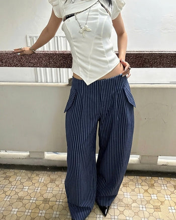 IUE STUDIO - P-U201 "BLUEBERRY" BAGGY PANTS