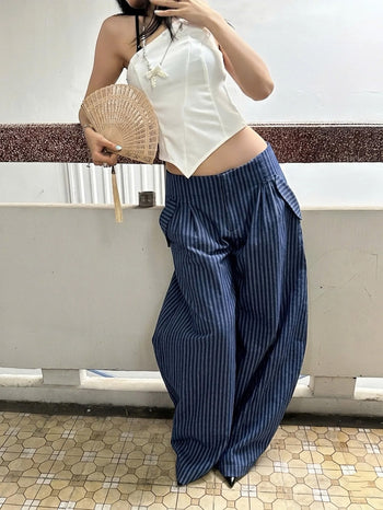 IUE STUDIO - P-U201 "BLUEBERRY" BAGGY PANTS