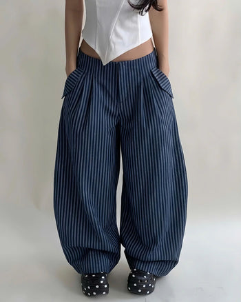 IUE STUDIO - P-U201 "BLUEBERRY" BAGGY PANTS