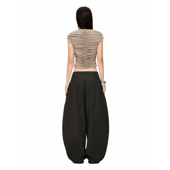 IUE STUDIO-T-U206 RUCHE WAVY TOP