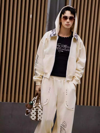 UNCOVER - TD- 562   Roma Fleece Zip Hoodie + Sweatpants